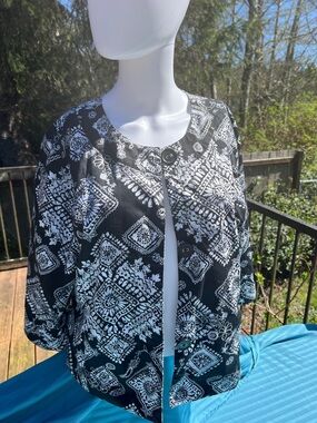 Coldwater Creek Black & White Patterned Blazer Jacket